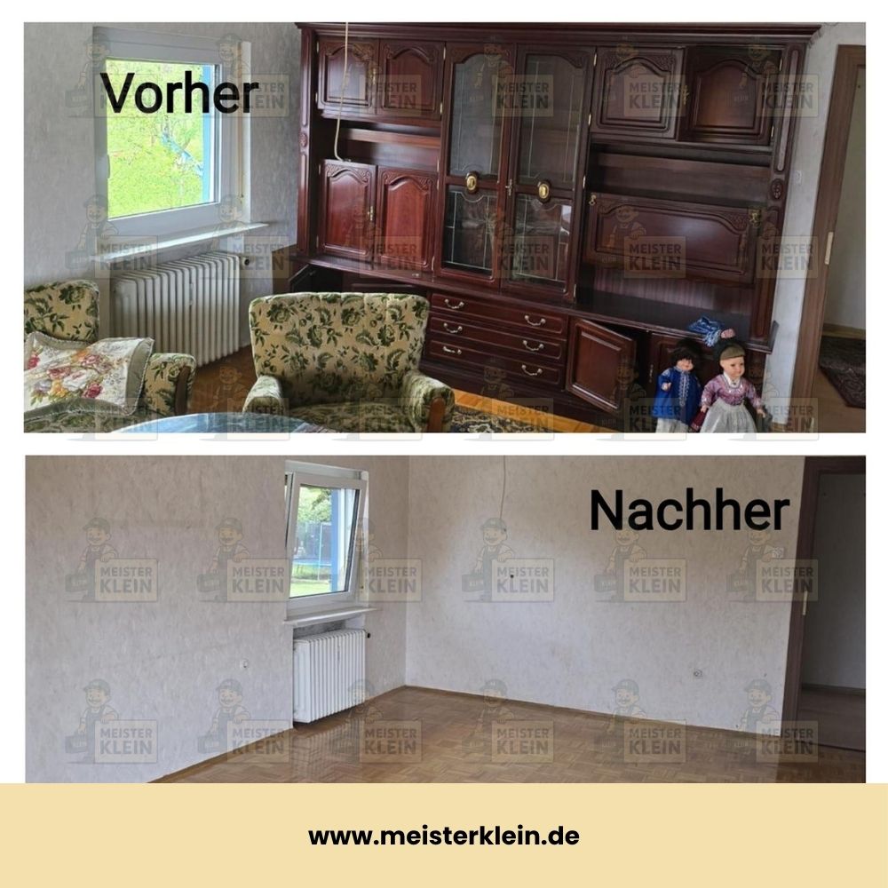 Vorher-Nachher-Vergleich einer Entrümpelung in Vellmar – durch Meister Klein