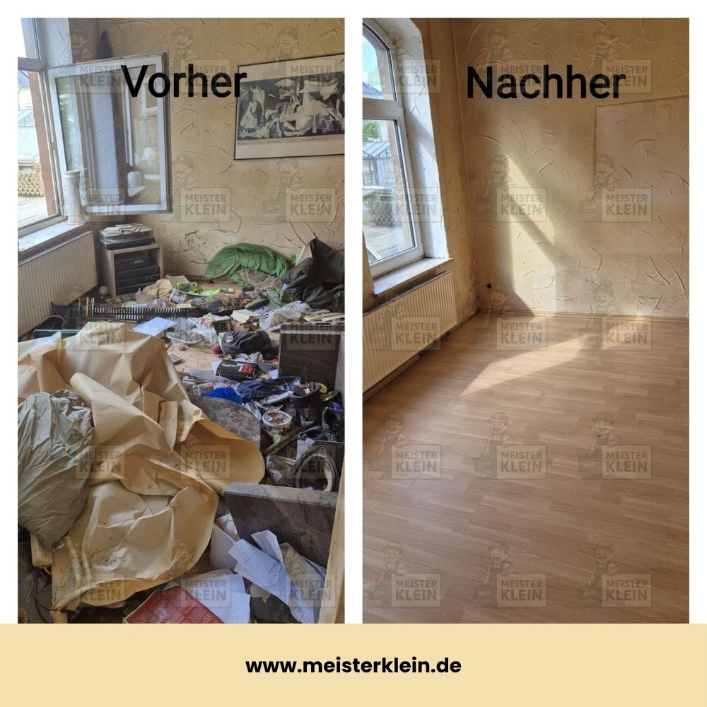 Vorher-Nachher-Vergleich einer Wohnungsauflösung in Kassel – durch Meister Klein