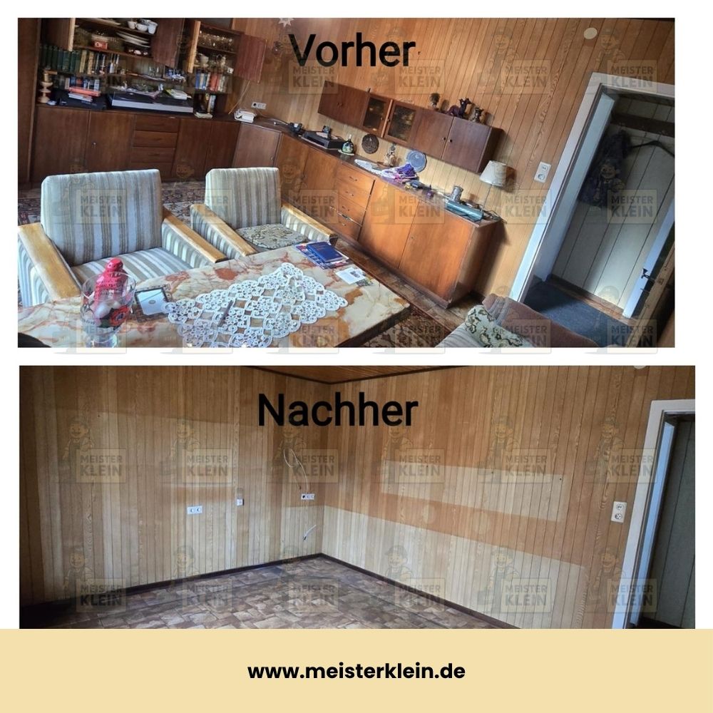 Vorher-Nachher-Vergleich einer Haushaltsauflösung in Baunatal – durch Meister Klein